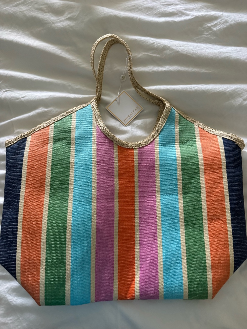 Shiraleah NWT Multicolor Striped Canvas Tote